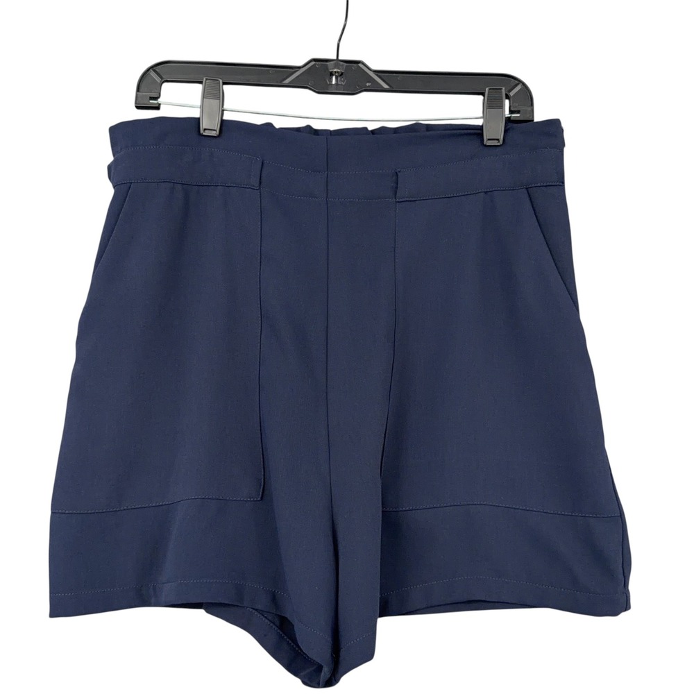 Skies Are Blue Navy Blue High Waisted Shorts Paperbag Back‎ Size L 73439DL